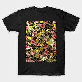 Roses Yellow Flowers Motif T-Shirt